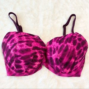 VS PINK  Purple Tie Dye Lace Date Night Pushup Bra Size 32DD